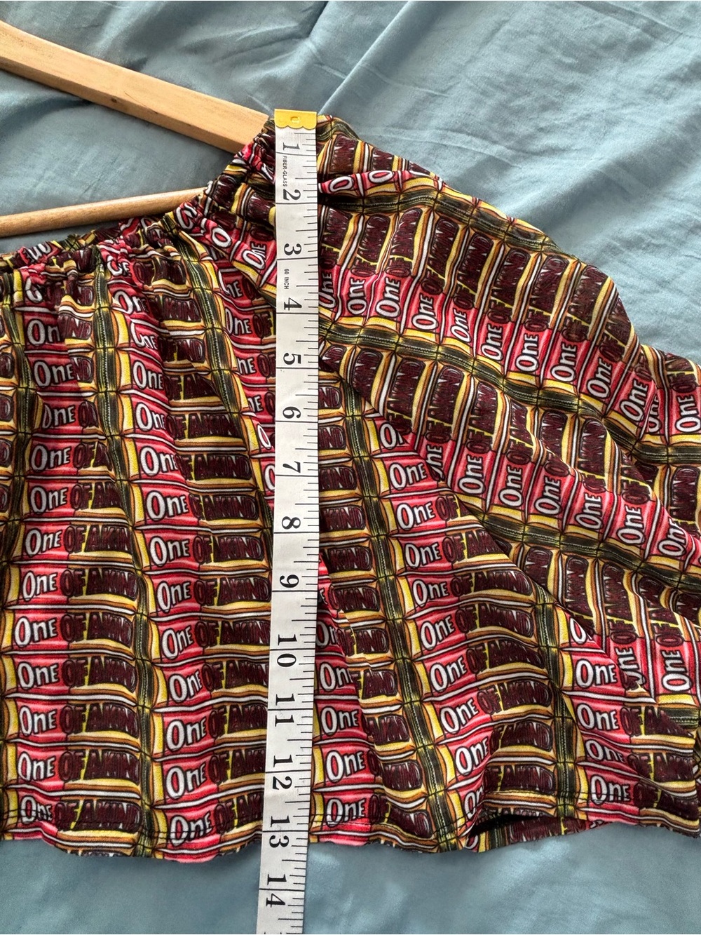 Off-Shoulder Cropped Top in Burgundy, Mustard and Pink Stripe - Picture 5 of 7